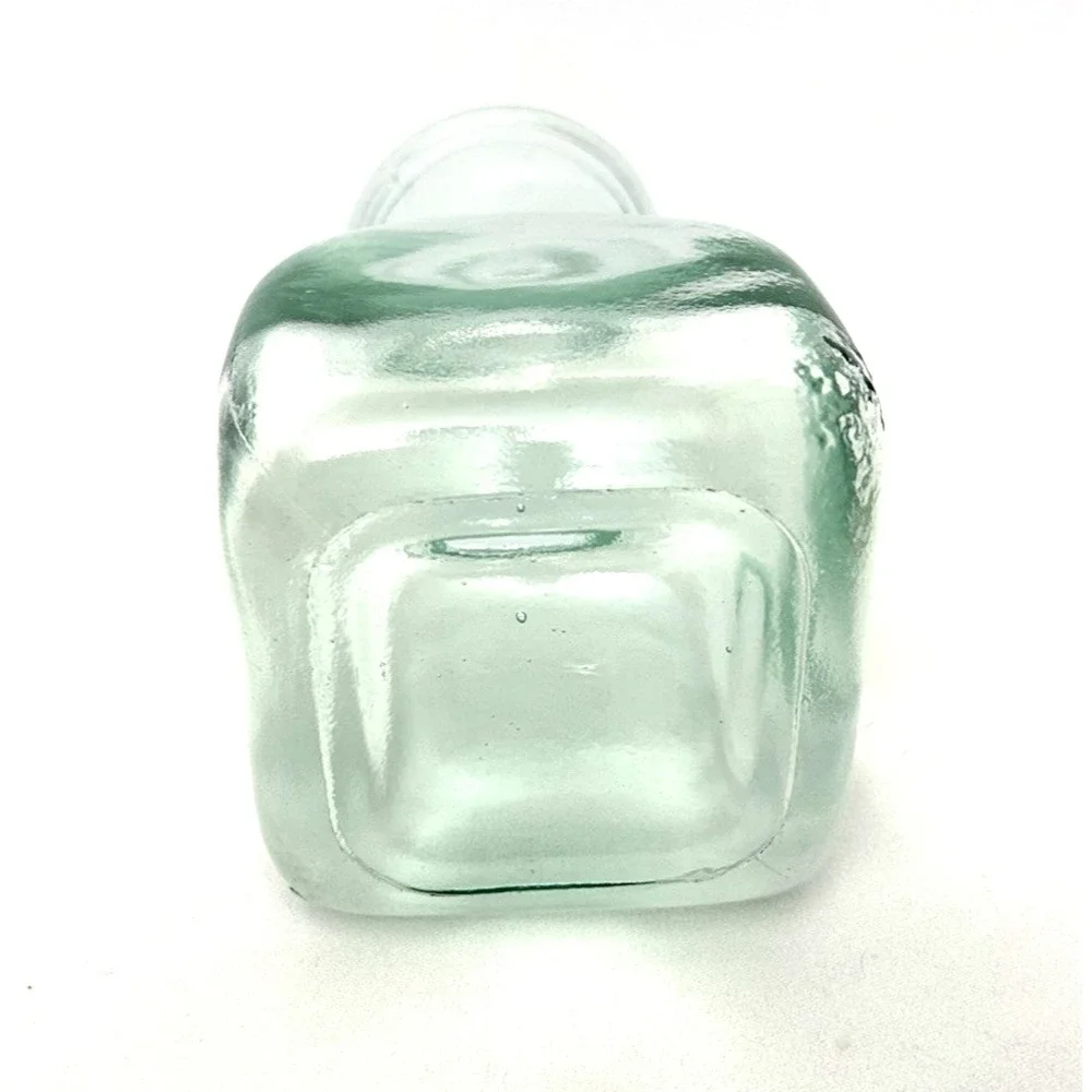Green Glass Decanter Bottle w/ Cork Stopper Barware